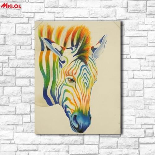 Large Wall Art Colorful Zebra Canvas Painting For Living Room Home Decoration Oil Painting On Canvas Wall Painting Unframed