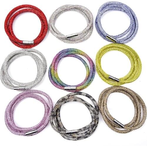 65Cm Crystal Rhinestone Chain Trim Glass Diamond Decorative Tube Rope Belt Magnetic Bracelet Waistband Diy Jewelry Accessories