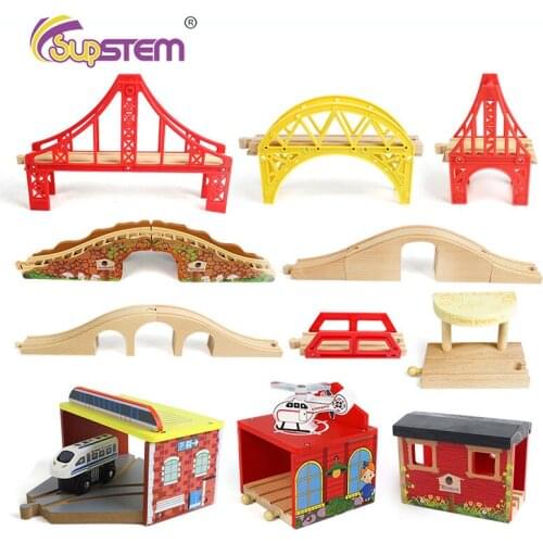 Wooden Train Rail Track Toys For Children Compatible With Tomas And Friends Boys & Girls Wooden Track DIY Accessories Kids Gifts