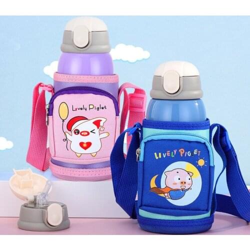 450ML Plastic Glass Childrens Kettle Borosilicate Glass Bottle Anti-scalding Anti-drop Water Cup Small Schoolbag Water Bottle