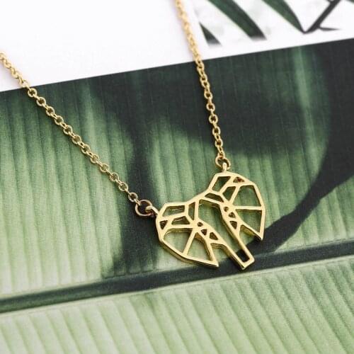 European and American new style, lucky elephant head hollowed-out elephant necklace as a gift for friends