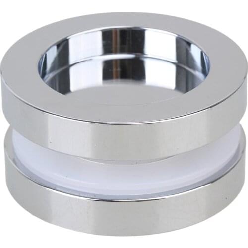 Exquisite Flat Round Zinc Alloy Shower Bath Door Handle Glass Door Silver Knob Double Side