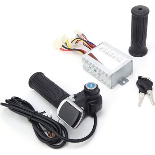 36V 500W Electric Bicycle Brushed Motor Controller Kit LCD Display Panel Speed Turn Handlebar E-bike Throttle Handle Controller