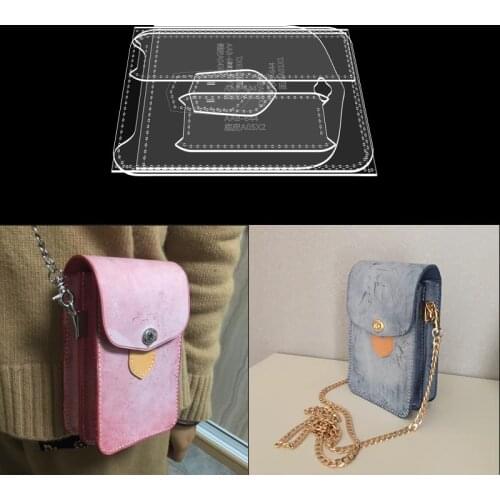 DIY leather craft small Mini crossbody bag High Quality Acrylic cardboard sewing pattern 16*10.5*5cm