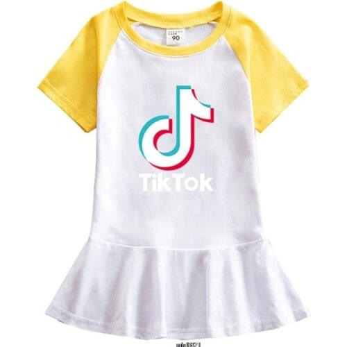 Tik Tok Toddler Girl Dress Summer Kids Clothes Leisure Princess Dress Cartoon Tutu Dresses Halloween Party Costume