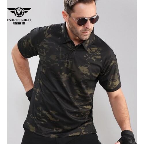 Summer commando tactics camouflage T-shirt men outdoor leisure sports collar short sleeve T-shirt