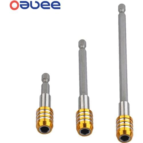 Inch Hexagon Handle Quick Release Screwdriver Magnetic Bit Holder with Adjustable Collar Extension 60Mm 100Mm 150Mm Golden