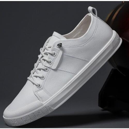 Men Shoes Mens Genuine Leather white shoes fashion Casual Wild flat Non-slip wear-resistant Board shoes Male Driving Shoes