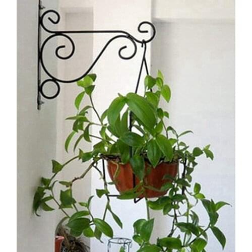 Wall Hanging Flowerpot Bracket Iron Flower Stand Wind Chime Lamp Hanging Balcony Home Decoration Iron Plants Pots Hooks RackA