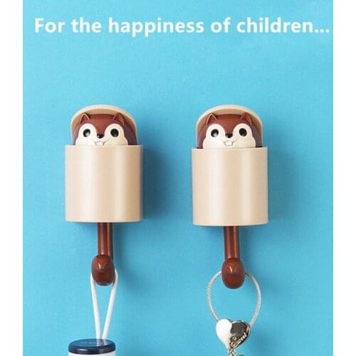 Cute hanger hook Key Holder Household storage tools Home Decoration Creativity Squirrel Hook For Bathroom Wall hook