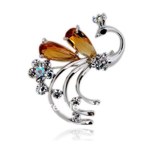 ReiFeng Jewel Bird Brooches For Clothes
