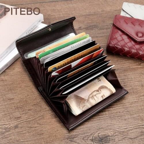 PITEBO Practical Business Card box mens large-capacity leather business card holder, fashion creative business supplies Good