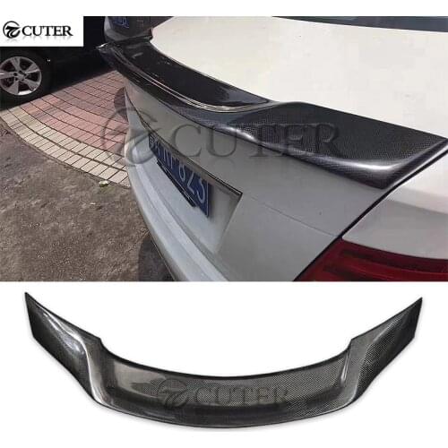 W205 R style Carbon Fiber Rear Wings Trunk Lip Spoiler for Mercedes-Benz W205 C300 C180 C200 Renntech style 2015-UP