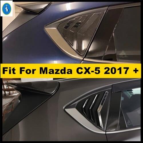 Plastic Black / Carbon Fiber Look Rear Quarter Window Scoop Louvers Spoiler Panel Cover Trim Fit For Mazda CX-5 CX5 2017 - 2020