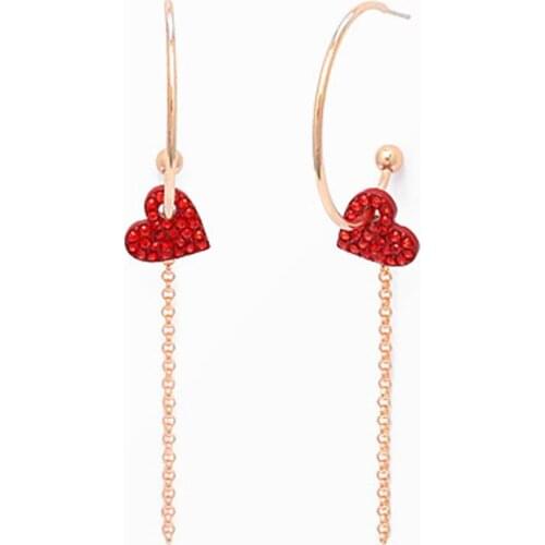 New Fashion Korean Style Heart Drop Earrings for Women Long Sparkly Metal Jewelry Lady Wedding Bijoux Bling Earing Girls Gift