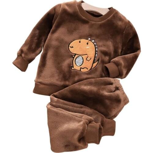 Baby Boy Winter Sets Plush Hooded Jacket 2pcs Childrens Casual Outfit Suits Kids Arctic Velvet Tracksuit Toddler Girl Clothing