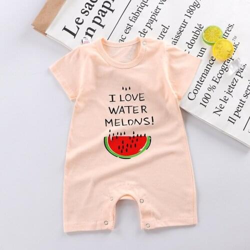 ZWY775 Fashion Baby Clothes Girl Romper Soild Color Baby Boy Clothes Cotton Short Sleeve O-neck Newborn Boys Rompers 0-24 Months