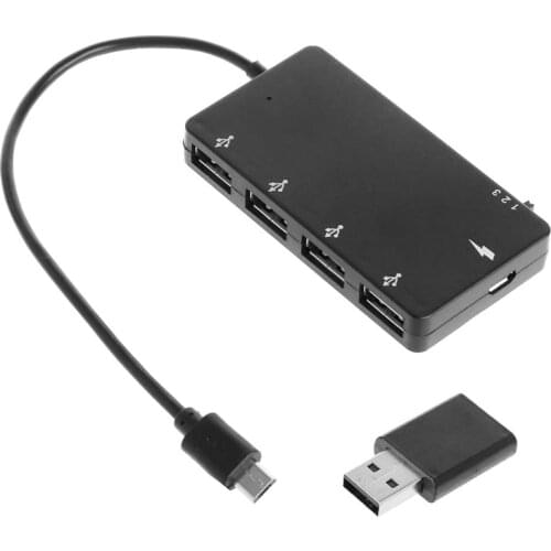 1 Set Micro USB OTG 4 Port Hub Power Charging Adapter Cable For Smartphone Tablet