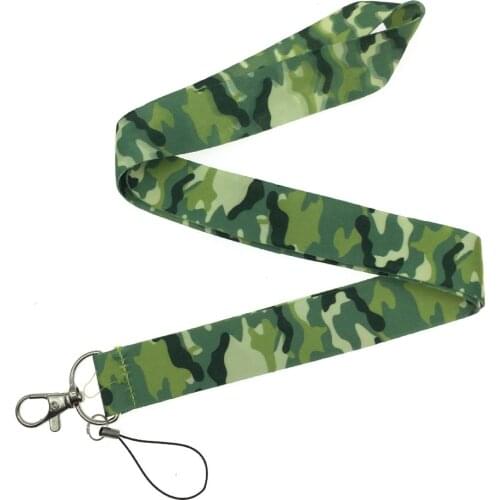 10PCS Camo Key Lanyard Army Green Mobile Neck Strap Lanyard for Phones Camouflage ID Card Badge Holders Gym Keychain Rope