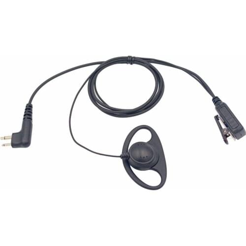 D-Shape Earpiece w/in-Line Mic/PTT for Motorola Radios CLS 1410 CLS 1110 DTR410 DTR550 DTR600 DTR700 RDV2080D RMM2050 RMU2040 RM