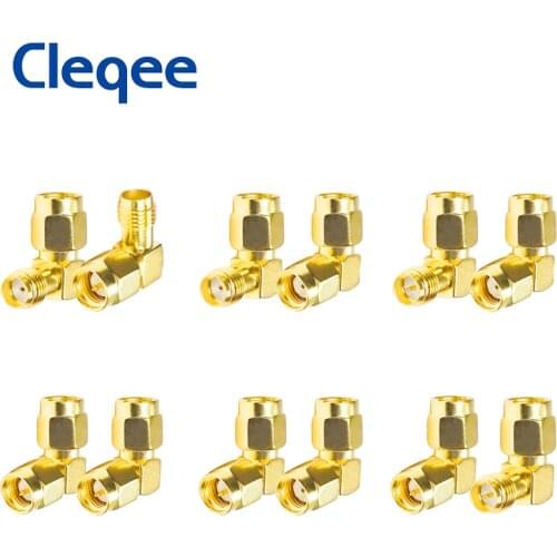 JXSINONE 2PCS Right Angle SMA Male Female To RP SMA Male FemaleConnector RF Coaxial Adapter Connector 90 Degree L Type Adapter