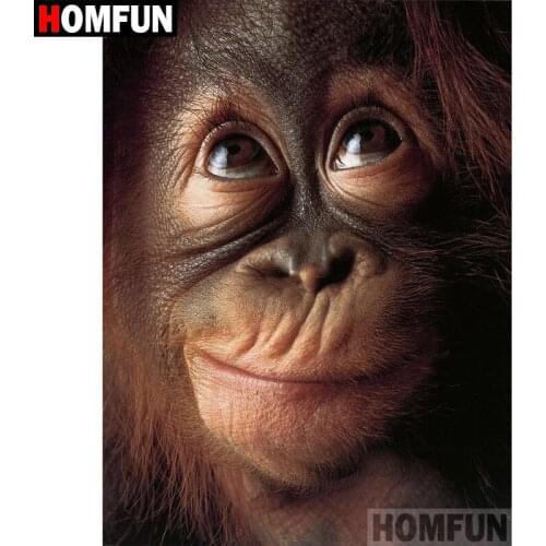 HOMFUN 5D DIY Diamond Painting Full Square/Round Drill "Animal orangutan" Embroidery Cross Stitch gift Home Decor Gift A07767