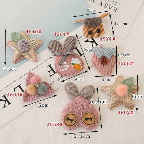 10Pcs/Lot Cartoon Star Appliques For Children Headwear Hair Clip Accessories And Garment Decoration Patches