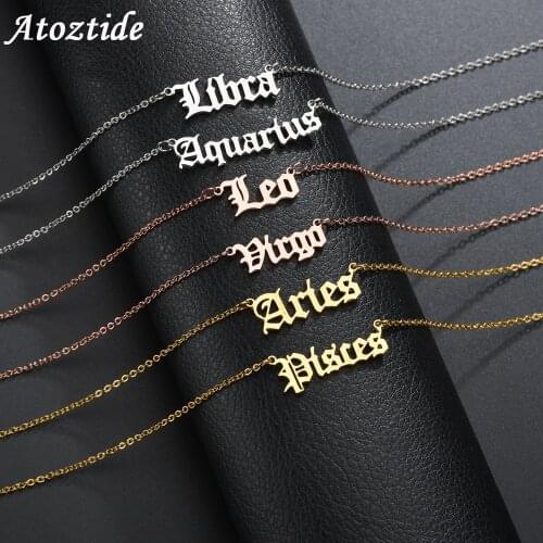 Женские кулоны знаки зодиака Atoztide China At AliExpress
