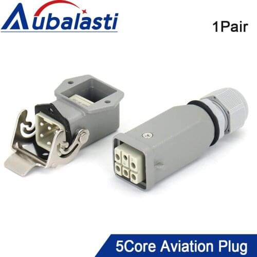 Aubalasti Square 5Core Air Cooled Spindle Motor Heavy Duty Connector Aviation Plug for CNC Spindle