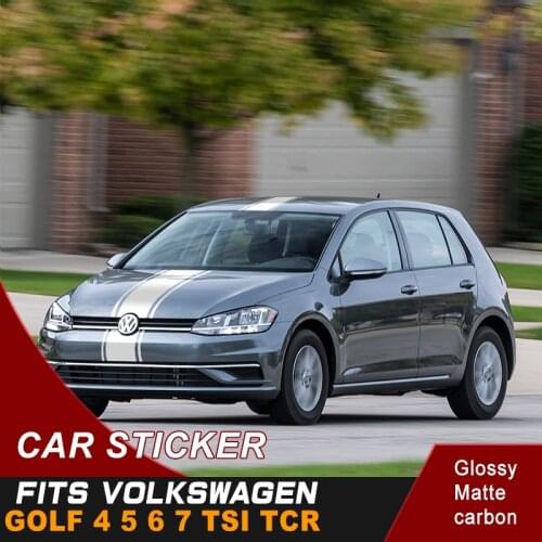 Car Decals Fit For VOLKSWAGEN GOLF 4 5 6 7 TSI TCR Car Body Racing Stripe Vinyl Graphic Cool Car Decoration Sticker Accessories