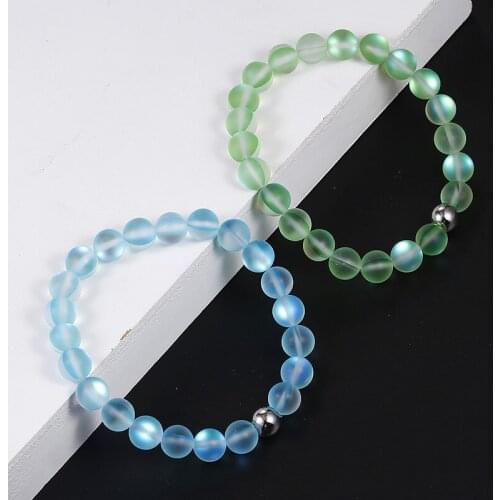 8mm Natural Stone Beads Charm Bracelets Bangles For Women Men Fashion Elastic Cord Multi Color Bracelets Jewelry Gift