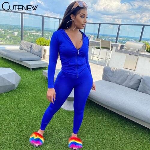 Cutenew Spring Casual V-neck Two Piece Hooded Crop Womens Tops Sporty Leggings Matching Stretchy Soft Skinny Fitness Streetwear
