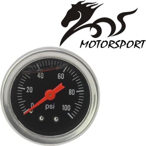 Fuel Pressure Regulator gauge 0-100 PSI / bar Liquid Fill chrome fuel/oil Gauge