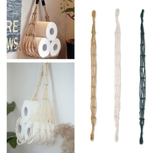 Vintage Cotton Rope Toilet Paper Holder Storage Basket for Boat Beach Seahorse Theme Bathroom Decor Decorations Home Hotel