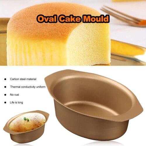 Trumpet Long Side Baking Mold Champagne Golden Non-stick Oval Cake Mold Cheese Mold Cake Dessert Mold Kitchen Tableware