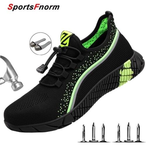 Breathable Mens Safety Shoes Boots With Steel Toe Cap Anti-Smashing Mens Work Boots Indestructible Shoes Puncture-Proof Shoes