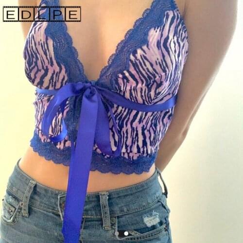 EDLPE Animal Print Bow Strap Stitching Sexy Suspender Vest Y2k Fashion Unif Cute Crop Tops Sexy Women Corset Top 2021