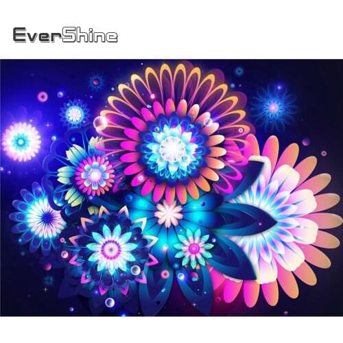 Evershine Diamond Painting Flowers 5D DIY Full Square Crystal Mosaic Mandala Embroidery Rhinestone Picture Needlework DIY Hobby
