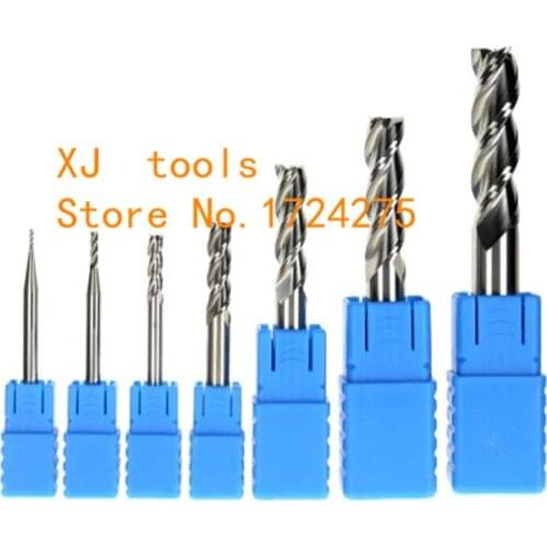 3 Flute Cutting 1/1.5/2/2.5/3/4/5/6/8/10mm/12mm Aluminium Copper Processing CNC Router Tungsten Steel Sprial Milling Cutter End