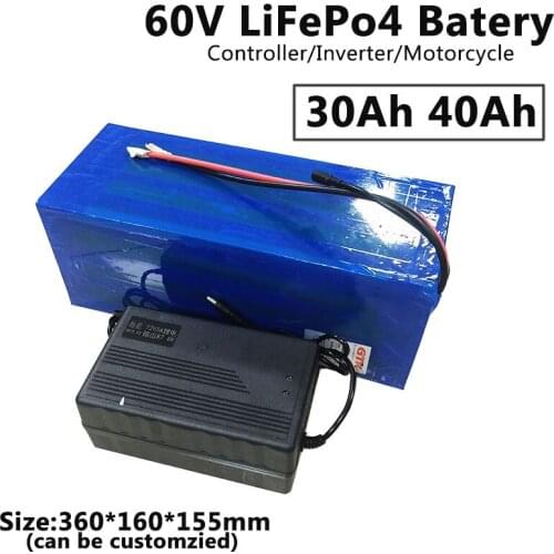 GTK 60V 30Ah 40Ah Lifepo4 battery with BMS 3.2v lithium battery for ebike electric car bicycle motor scooter+5A charger