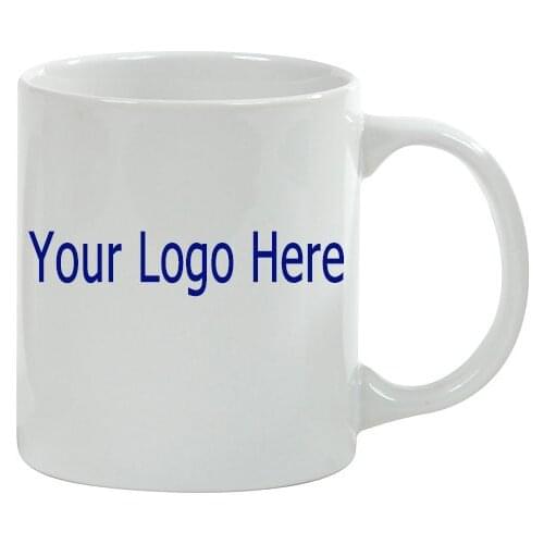 Ceramic cup of bone china, brief design porcelain mug logo printing for companies
