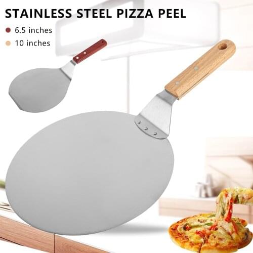 6.5/10 Inch Pizza Shovel Stainless Steel Cake Safety Transfer Shovel Pizza Peel Paddle Short Baking Tool Kitchen Accessories