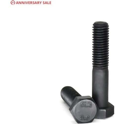 M10 M10*1.25*45 M10x1.25x45 M10*1.25*50 M10x1.25x50 8.8 Grade Black Carbon Steel 1.25mm Pitch Full Fine Thread Hex Hexagon Screw