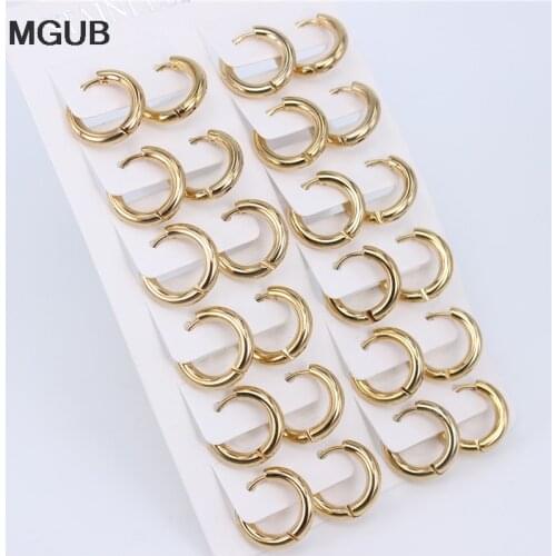 3mm width round wire Small exquisite hoop earrings 15mm 20mm 25mm 30mm outer diameter Boys and girls No fading LH667