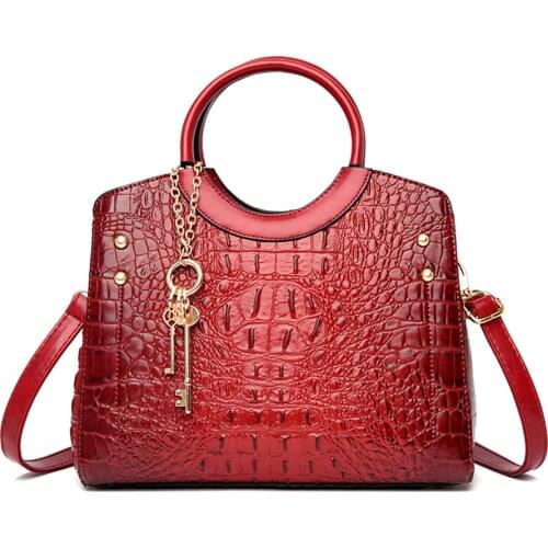 Fashion Crocodile Pattern Pu Leather Crossbody Bags for Women Purses and Handbags Large Capacity Ladies Shoulder Messenger Bag