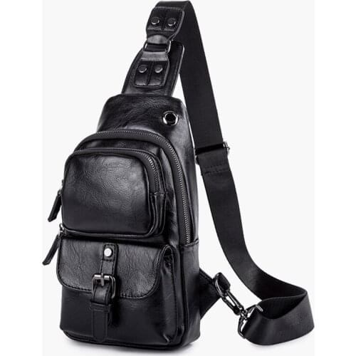 Influx male street leather chest bag personality multi-pocket bag back riding sports bags trend fashion mobile phone pack