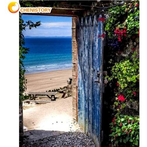 CHENISTORY Paints By Numbers For Adults Kit Frame On Canvas Digital Coloring Drawing Painting By Number Picture Decor Wall Art