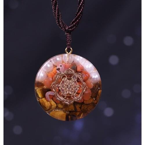 Lotus Orgone Crystals Necklace Orgone Energy Converter The Soul Stone That Change The Magnetic Field Of Life Resin Necklace