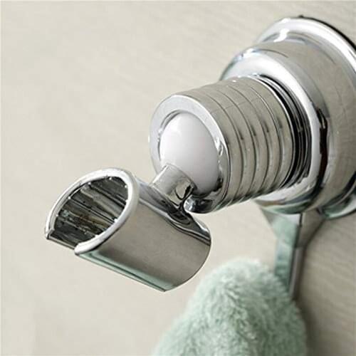 Adjustable Sucker Shower Head Stand Adhesive Wall Bracket Holder Wall Mount Suction Cup Absorb Bracket Holder With Towel Hook