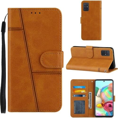 Retro Vintage PU Leather Card Slot Pocket Shockproof Phone Case for Samsung Galaxy A71 Kickstand Cover Photo Frame